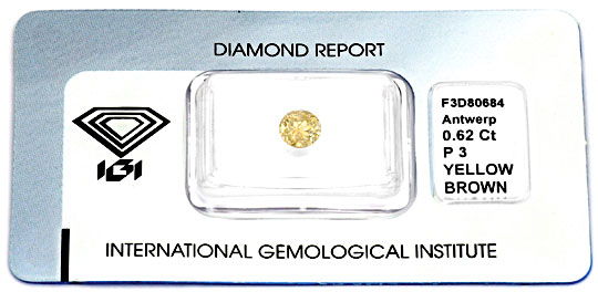 Foto 1 - Diamant 0,62 ct Brillant IGI Natural Yellow Brown, D5059