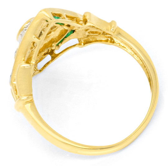 Foto 3 - Diamant-Ring Spitzen Smaragde 18K Gold, Gelbgold, S3801