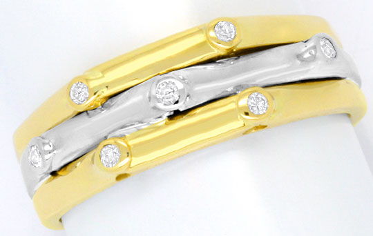 Foto 2 - Designer-Ring mit River Brillanten in Gelbgold-Weißgold, S4132